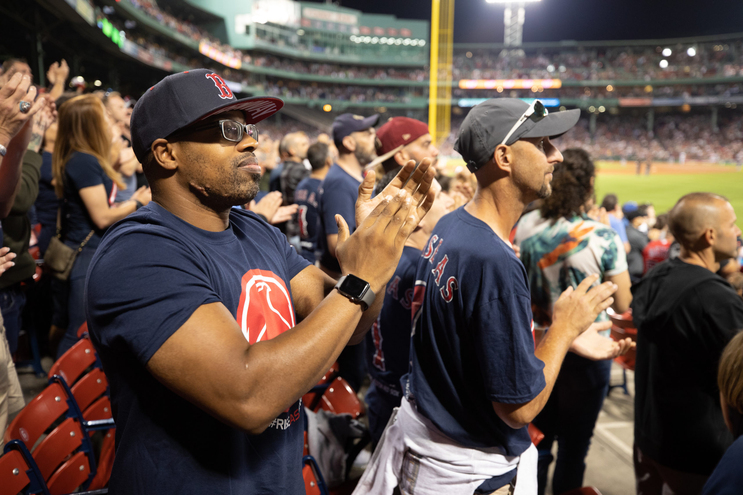 The Phoenix members at Fenway Park cheer on the Red Sox