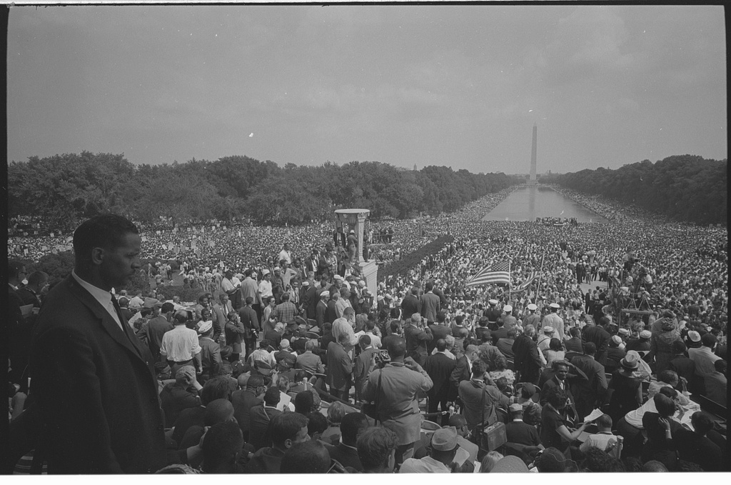 The crowd at Martin Luther King Jr's I Have a Dream Speech at the Lincoln Memorial