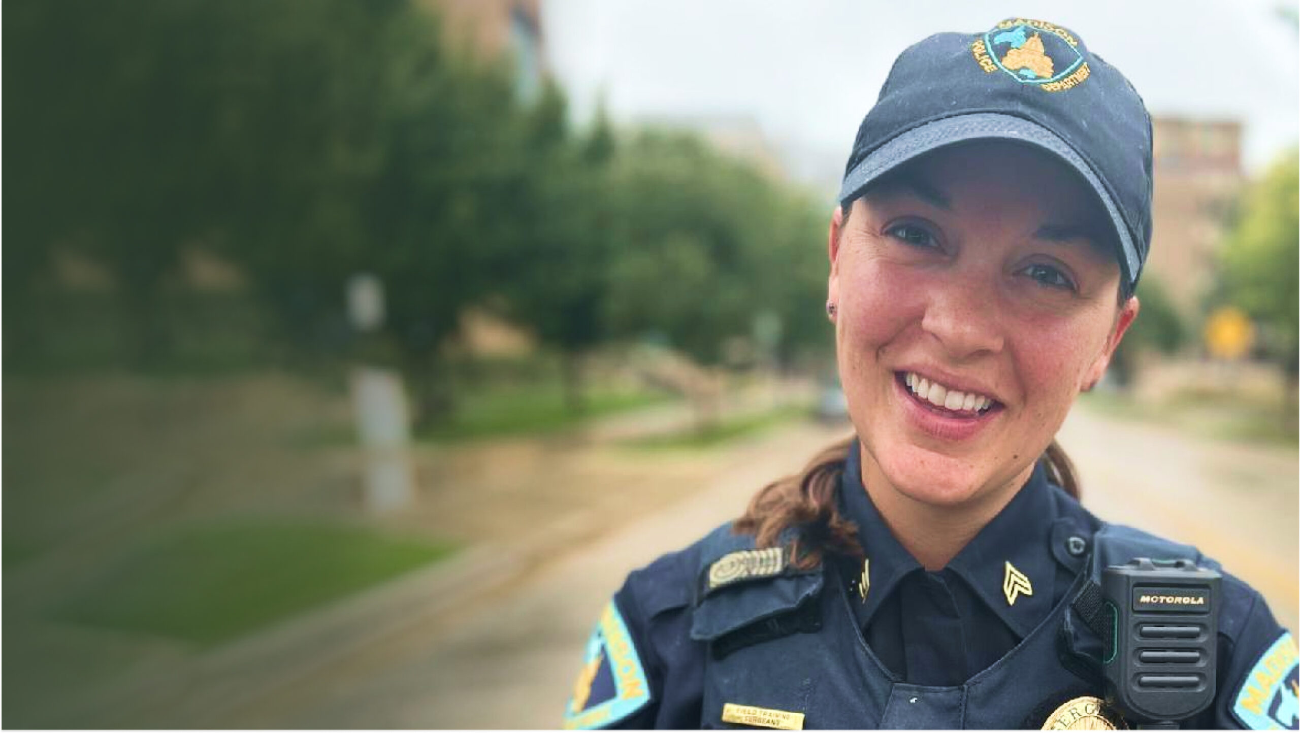 Female officer smiling